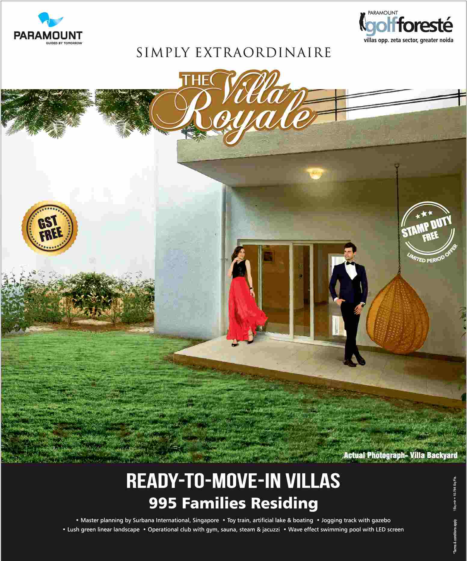 Reside in simply extraordinaire villas at Paramount Golf Foreste in Greater Noida Update